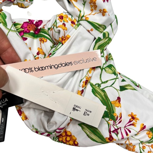 NWT Aqua Women's Small STAR Swim Bandeau Cutout Knots & Ties One Piece Swimsuit - Picture 10 of 14